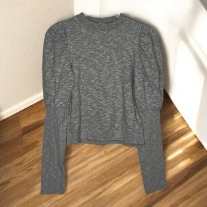 Ulla Johnson Gray Women's Puff Sleeve Top Sz S